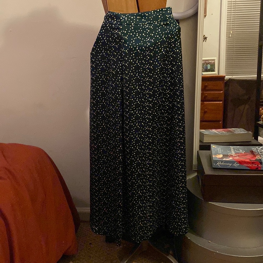 ModCloth Louche Green Polka Dot Midi Skirt, size 10